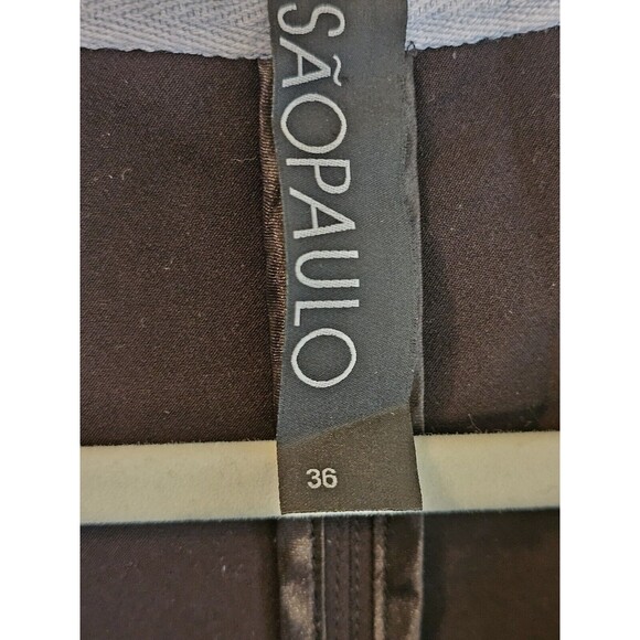 Sao Paulo Anthropologie Bodycon Zip Front Dress 36 Medium Sheath Black Mesh - Picture 7 of 13